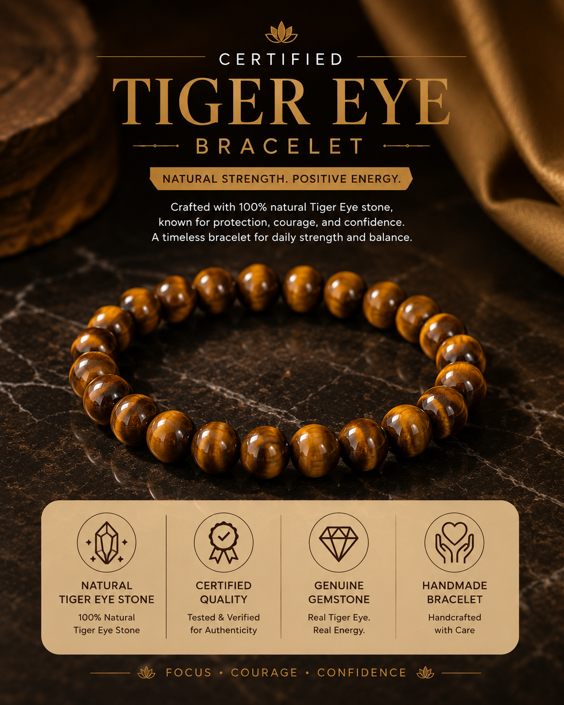 Tiger's Eye Stone Bracelet